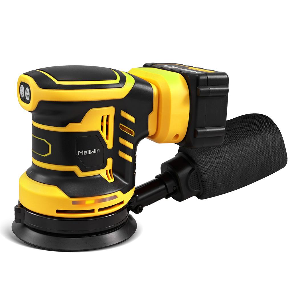 MELLWIN Аккумуляторная электрическая орбитальная шлифмашина с регулируемой скоростью, машина для шлифовки и полировки дерева для аккумулятора Makita 18 В (штырь)