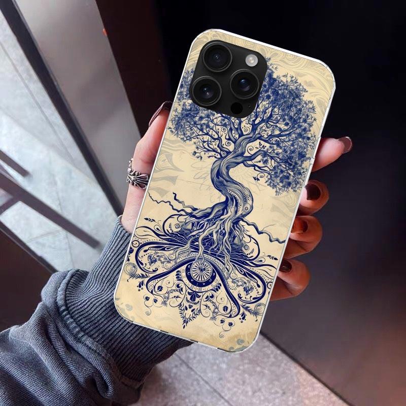 Tree of Life Space Phone Case For iPhone 17 Air 16 15 Pro Max 14 Plus 13 Mini 12 11 Cover 7 8 SE Silicone Shell Print Fundas 17