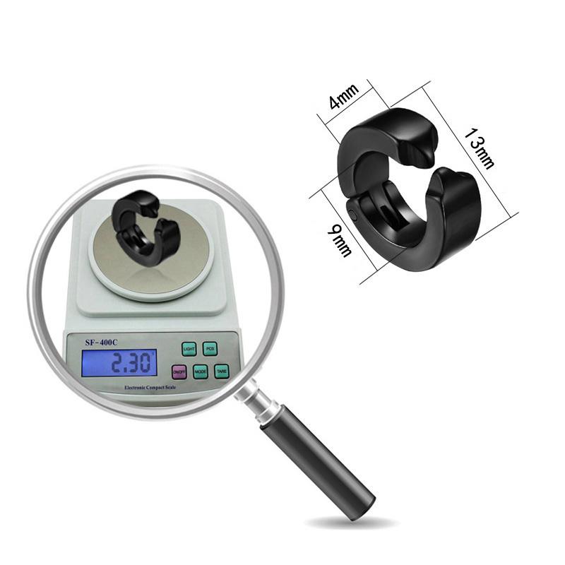 2pieces Punk Titanium Steel Ear Clip Earrings For Men Women Print Pattern Black No Pierced Fake Ear Circle New Pop Jewelry