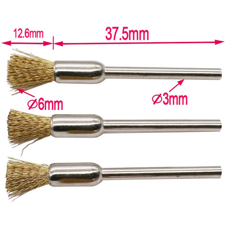 9 Pcs Copper Wire Brushes Metal Brush Rust Removing Brush Polishing Brush for Rotary Grinder Tool