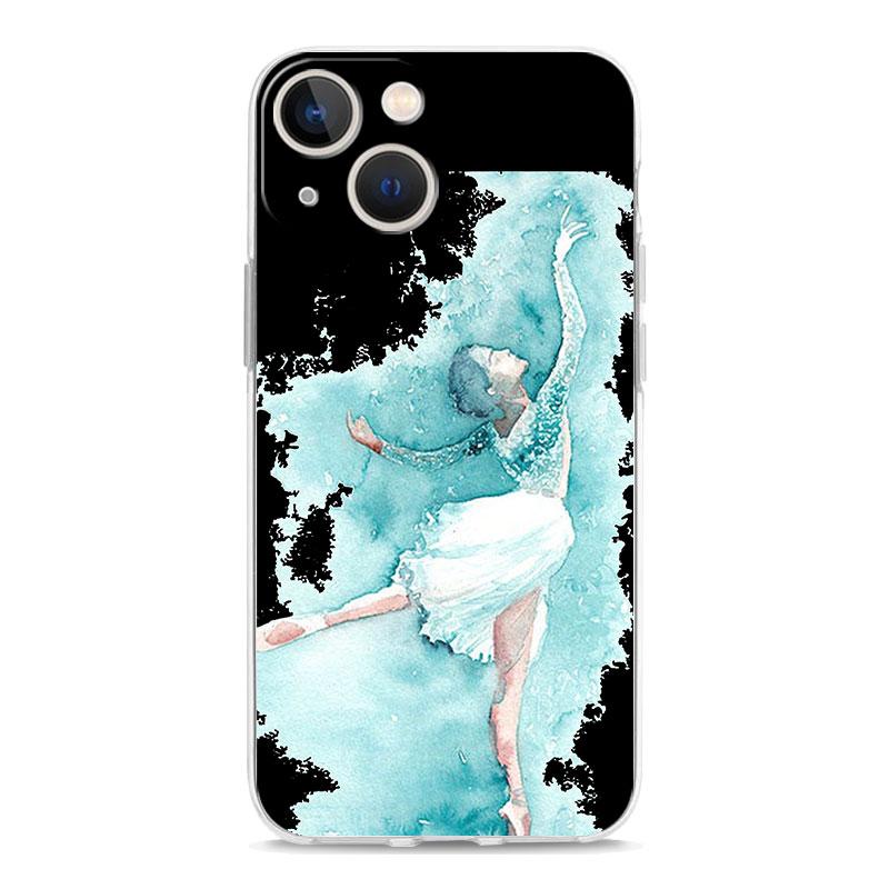 Простой лебединый танец Балет Роскошный чехол для телефона Для iPhone 15 16 14 13 12 11 Pro Max XS X XR SE 7 8 Plus ТПУ Прозрачная линза Защитная крышка