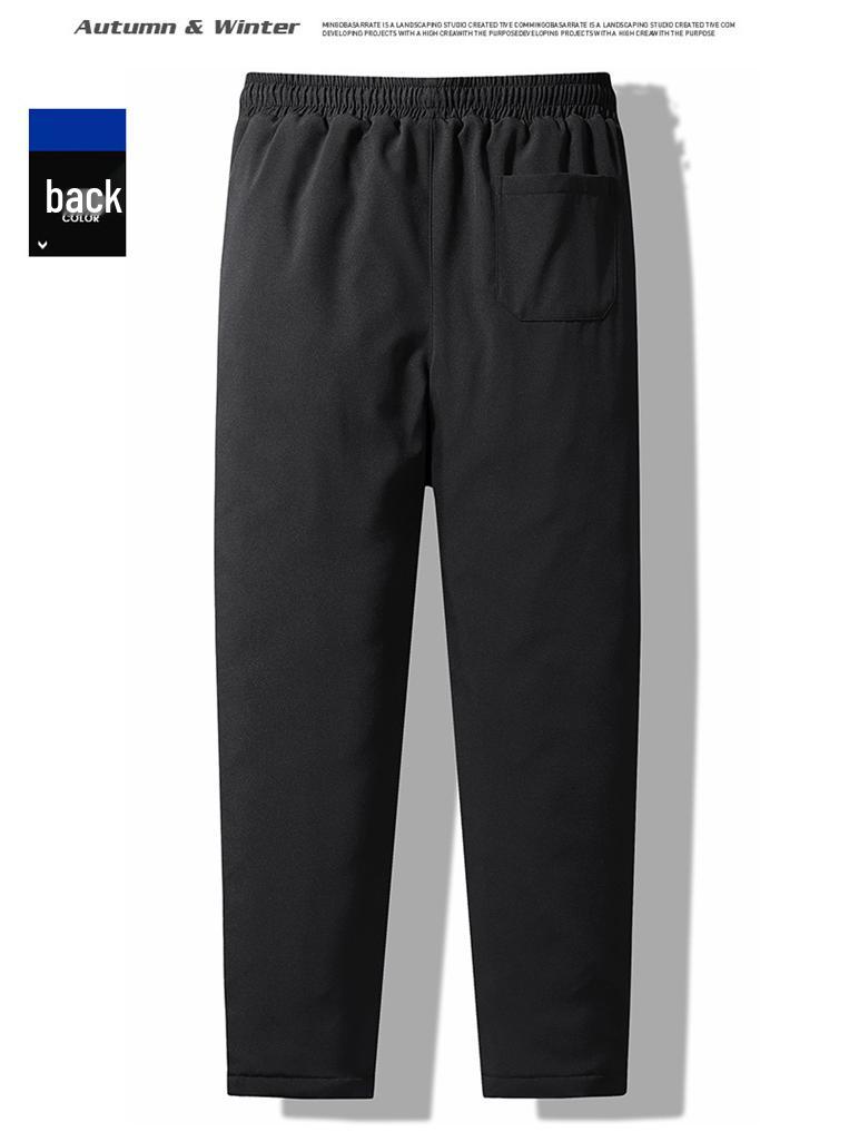 Мужские ветрозащитные теплые плюшевые хлопковые брюки на осень и зиму