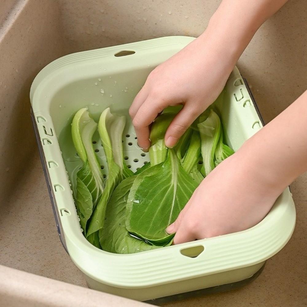 Retractable Fruits Cleaning Basket Large Capacity Vegetable Washing Basin Vegetable Washing