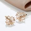 Kinel Fashion Glossy Leaf Rose Gold Earrings For Women