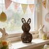 Wicker  Ornament Handcrafted Easter Bunny Home Decor Garden Decorative Piece