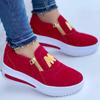2024 New Women Casual Sneakers M Printed Side Zipper Platform Plus Size Vulcanized Shoes Zapatos De Mujer Sneakers Women Flats