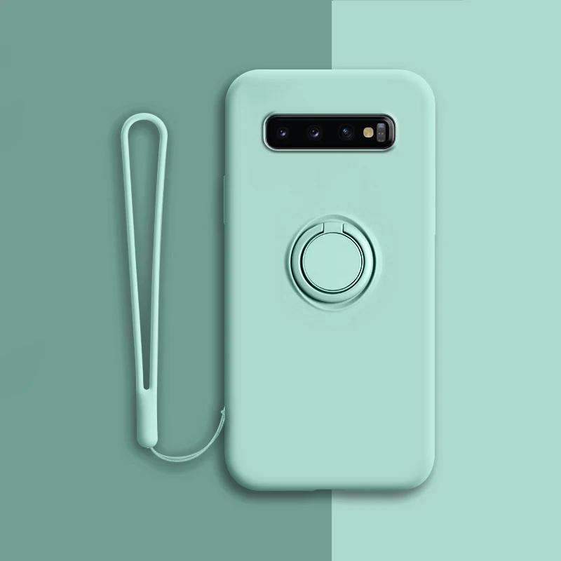 Мягкий силиконовый чехол для Samsung Galaxy S10 Plus S21 S20 FE Ultra S Note 20 9 10 S9 S8 S10E E Note20 Note9 крышка с кольцом-держателем и подставкой
