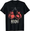 Черная футболка с крупным надписью BOXING и Красными перчатками Футболки Я...