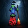 8FT Halloween Inflatables Toys Outdoor Decoration Witch with Auto Rotation Cauldron Built-in LED Light Yard Garden Holiday Decor