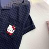 Клетчатый пижамный комплект Hello Kitty - Женский короткий рукав Весна/Лето 3 предмета
