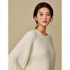 INMAN Женский свитер цвета экрю из смесовой шерсти с текстурой и рукавами реглан