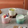 Household Ceramic Water Cup Couple Cup Macaron Color Gradual Change Color Simple Milk Cup High Value Underglaze Color