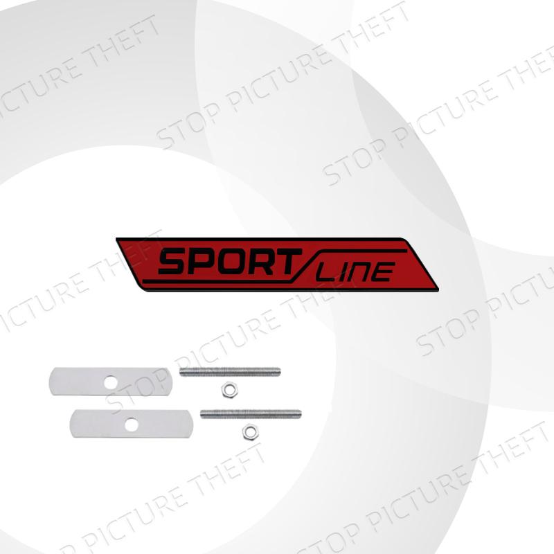 JBIW9 Metal Alloy Sport Line Logo Car Grille Badge Trunk Sticker Decoration Emblem For Skoda Fabia Octavia Citigo Rapid Kodiaq Karoq