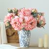 Искусственный пион Реалистичная поддельная шелковая ветка цветка Дом Офис Свадебная вечеринка Настольное украшение DIY Ваза Искусственный цветущий декор