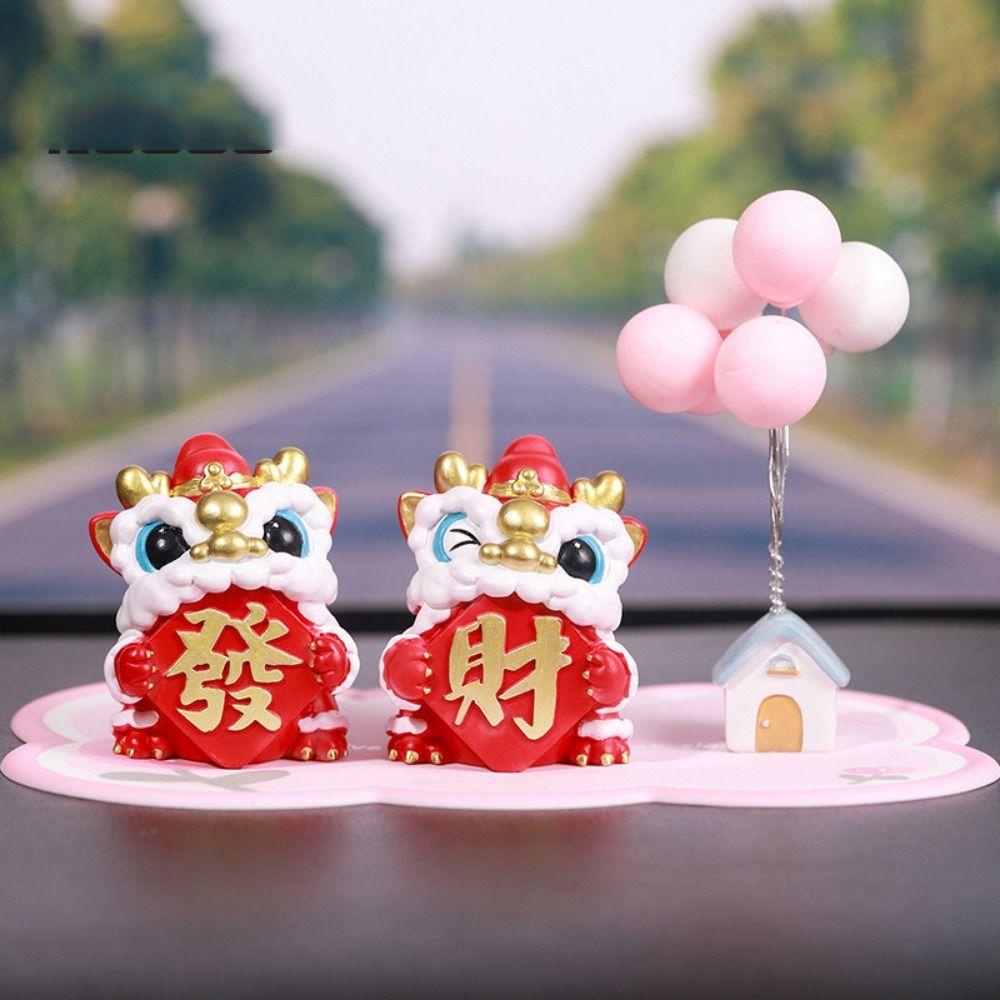 Chinese Style Cute Lion Ornament Cartoon Lucky Dancing Lion Model  Spring Festival Decor