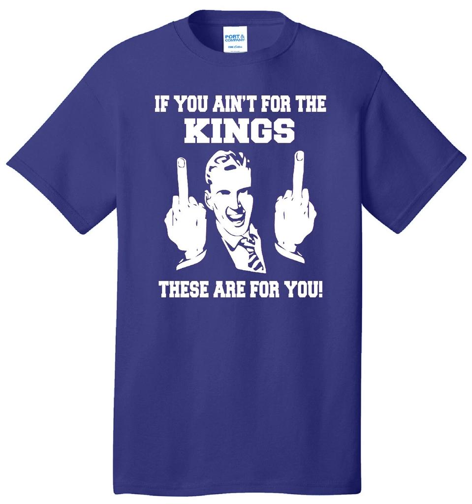 KINGS FLIP THE BIRD HARDCORE HOCKEY FAN MIDDLE FINGER PURPLE T-shirt Tops Tees Unisex JERSEY
