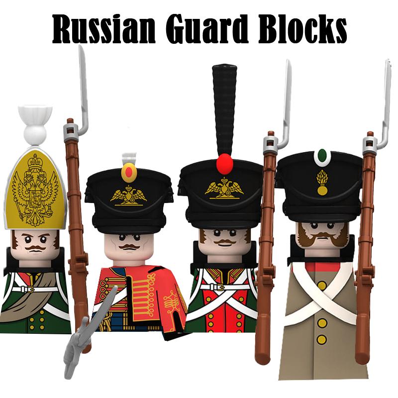 Военные Наполеоновские войны Солдаты Строительные блоки WW2 Русско-британская армия Фигурки Гвардия Пехота Оружие MOC Кирпичи Мальчик Игрушка