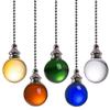 Crystal Ball Ceiling Fan Pendant Light Pull Handle Fan Pendant Home Ornaments Nordic Ball Shape Crystal Style Design Chain Cord