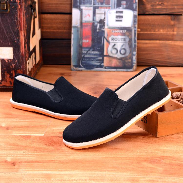 Старые пекинские тканевые туфли, всесезонная рабочая обувь, мужская обувь, ленивые туфли с одной педалью, полотенечные туфли, повседневная обувь для водителя и повара