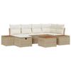 VidaXL 7-Piece Garden Sofa Set with Beige Cushions In Poly Rattan 3359638