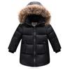 Зимняя куртка-пуховик из натурального меха для мальчиков, пальто, одежда для девочек, детская одежда, утепленная верхняя одежда, парка