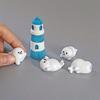Miniature Seal Lighthouse Figurine for Home Decoration, Fairy Garden, Desktop Decor, DIY Accessories 4-5 Pcs