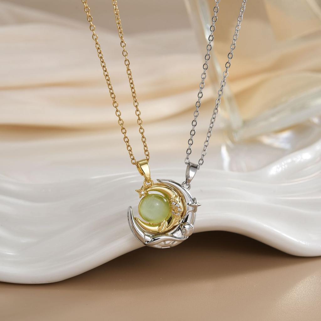 LATS Новое Магнитное Ожерелье для Пар «Солнце и Луна» из Нержавеющей Стали Модная Цепочка для Мужчин и Женщин Подарки для Лучших Друзей Трендовые Украшения