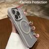 Luxury Magsafe Transparent Phone Case For iPhone 16 15 14 13 12 11 Pro Max Mini Plus Magnetic Wireless Charge Shockproof Cover