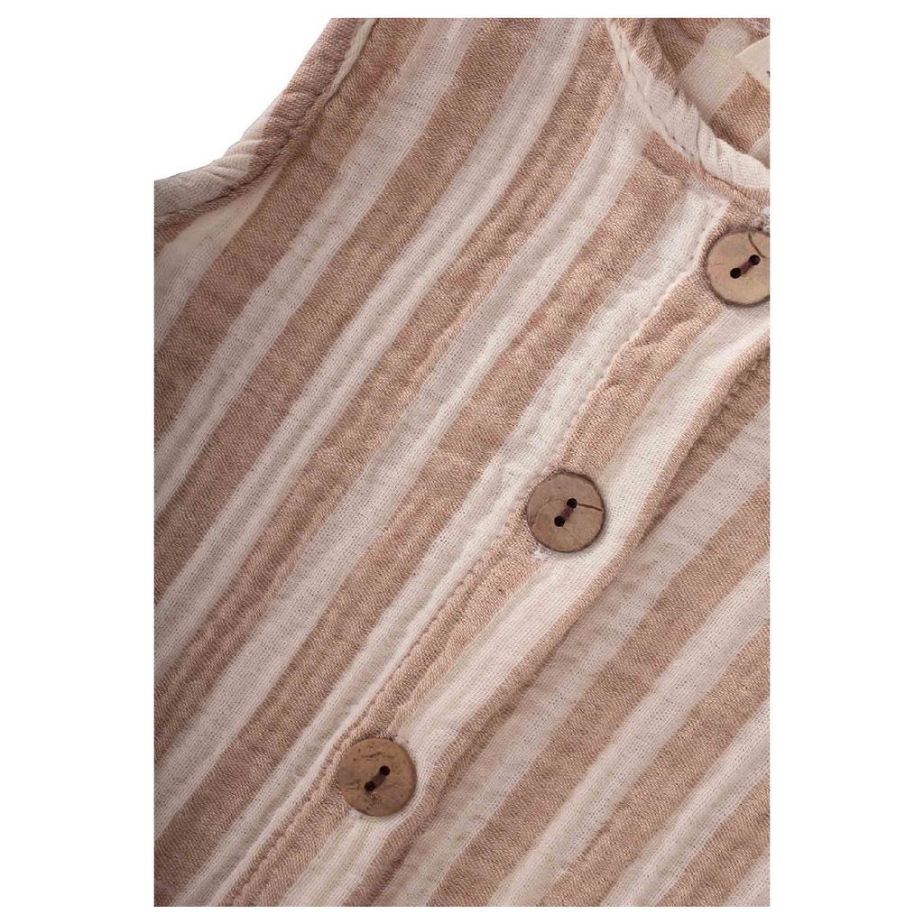 Полосатый муслиновый комбинезон для детей 0–3 лет кофейного цвета