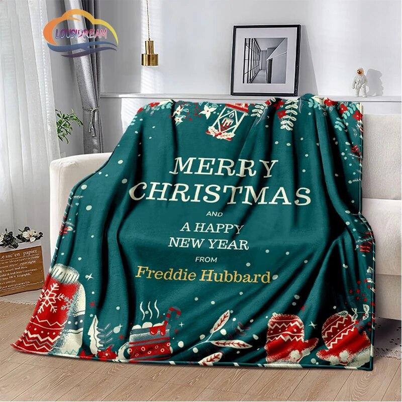 Christmas Series Flannel Cashmere Blanket Santa Pattern Comfortable Warm Sofa Bed Gift Blanket