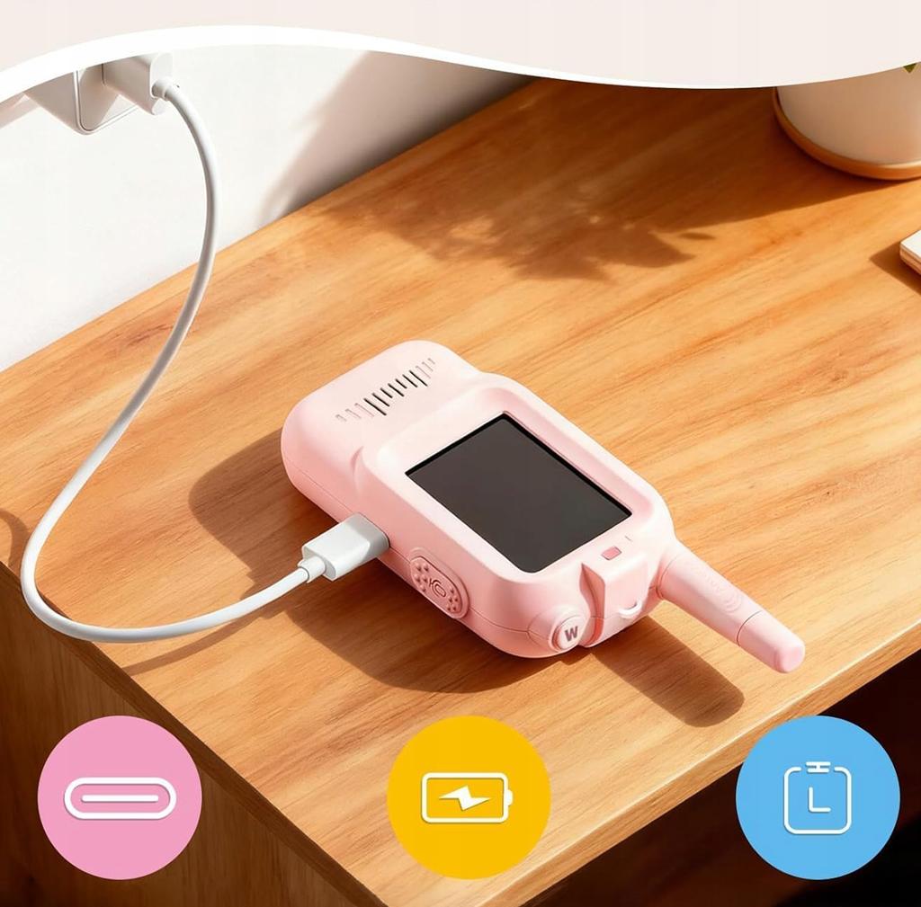[PACZA] 2x walkie-talkie with video camera wi-fi walkie talkie Pink Z3500