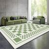 Minimalist Nordic Green Living Room Rug Mat Abstract Bedroom Bedside Carpet, Washable for Guesthouse Sofa Coffee Table