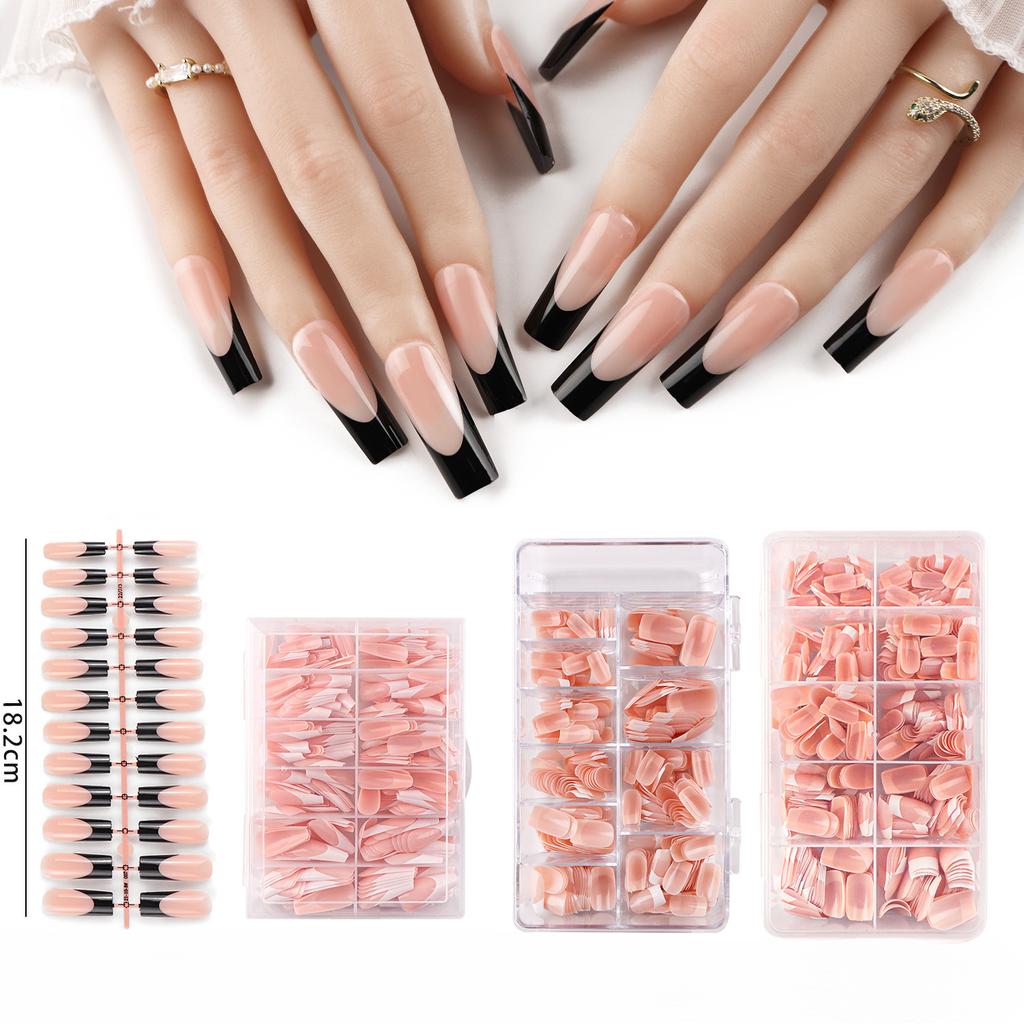 Прямоугольный французский нюдовый классический нейл-арт, простые накладные ногти Wind