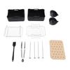 12 шт. принадлежностей для фритюрницы, решетка для жарки, силиконовая корзина, щетка, щипцы, шампуры, набор с бумажными вкладышами
