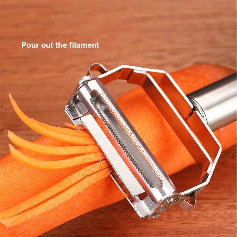 Stainless Steel Durable Potato Slicer, Multi-functional Kitchen Peeler, Household Shredder, Carrot, Cucumber and Fruit Peeler