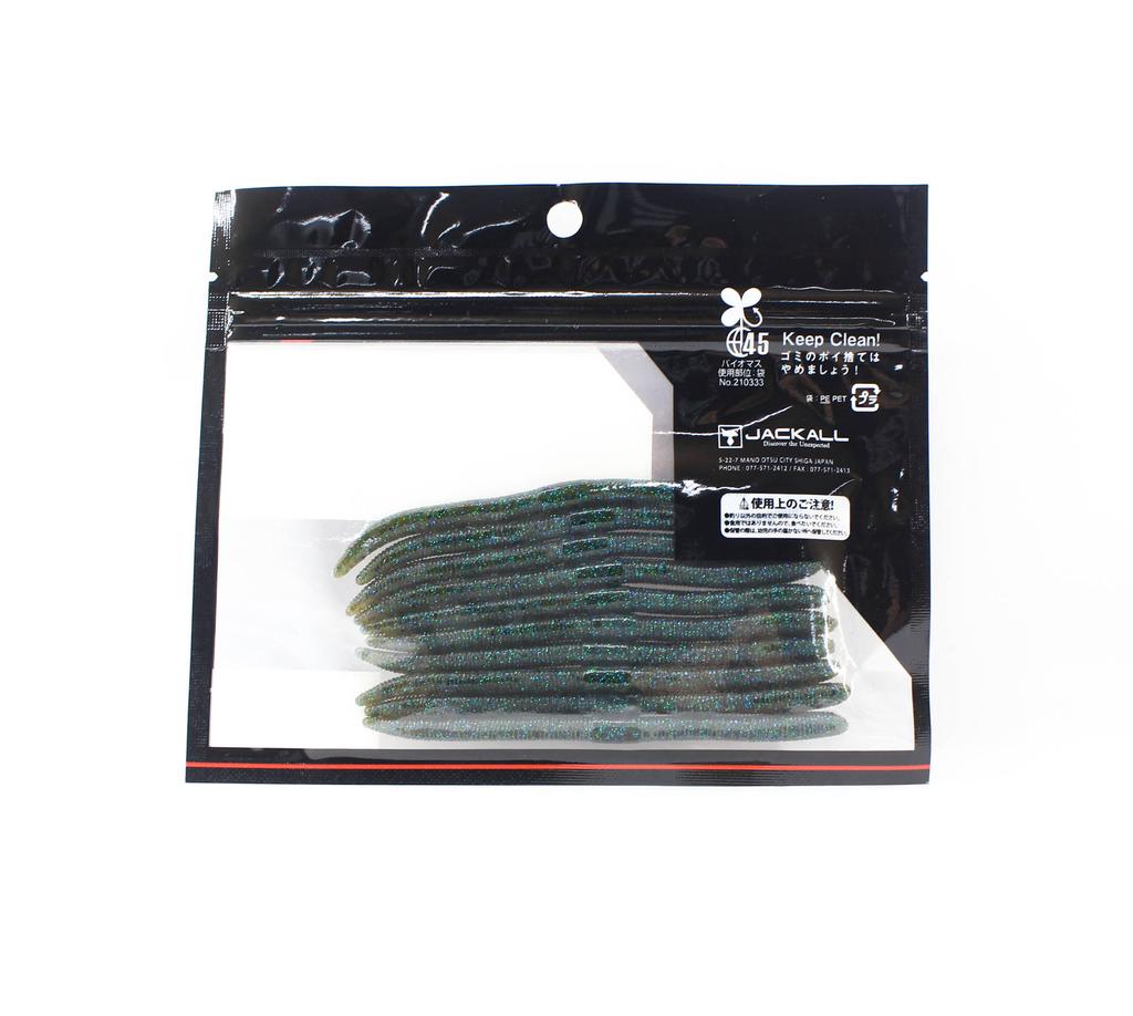 Jackall Мягкая приманка Flick Shake 3,8 дюйма, зеленый бычок-тыква (4418)