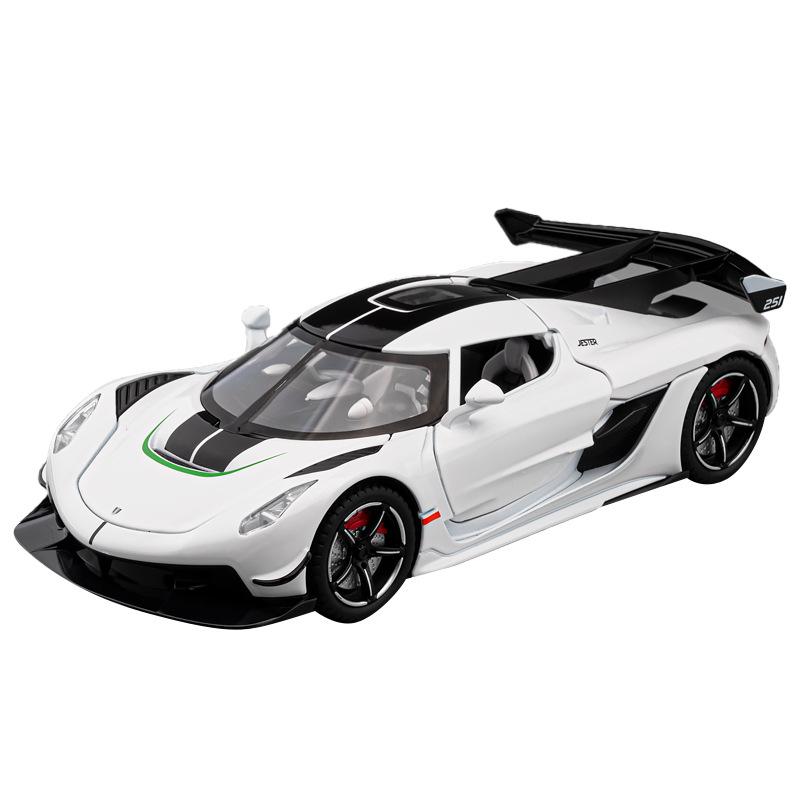 1/22 Металлическая литая модель суперкара Koenigsegg JESKO Гонки Подарок Мальчику Симуляция звука и света Втягивание Коллекционные Украшения