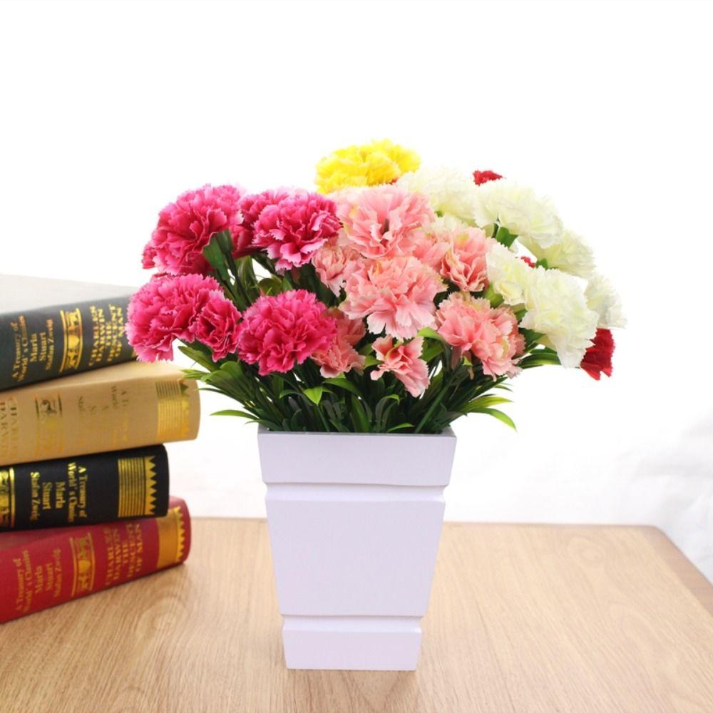 Silk Artificial Carnation 11Heads Bush Bouquet High Quality Home Wedding Decor