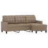 VidaXL 3-seater Sofa with Footrest Cappuccino 180cm Faux Leather, Sofa, Sofa with Footrest, Three-seater Sofa 3201018