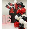 Red Silver Black Happy Birthday Banner Sign Decorations for Boys Girls Men Women Anniversary Birthday Party Garland Backdrop Supplies Nursery Hanging