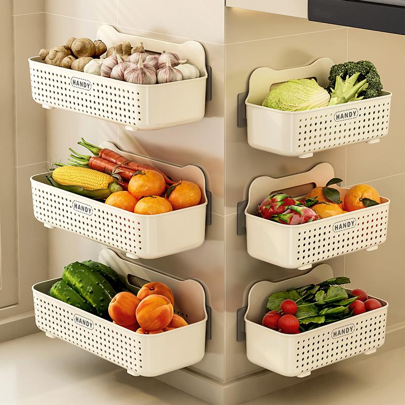 Kitchen Rack, Home Bathroom, No Punching, Wall-mounted Condiment Multi-purpose Sink Drain Storage Rack