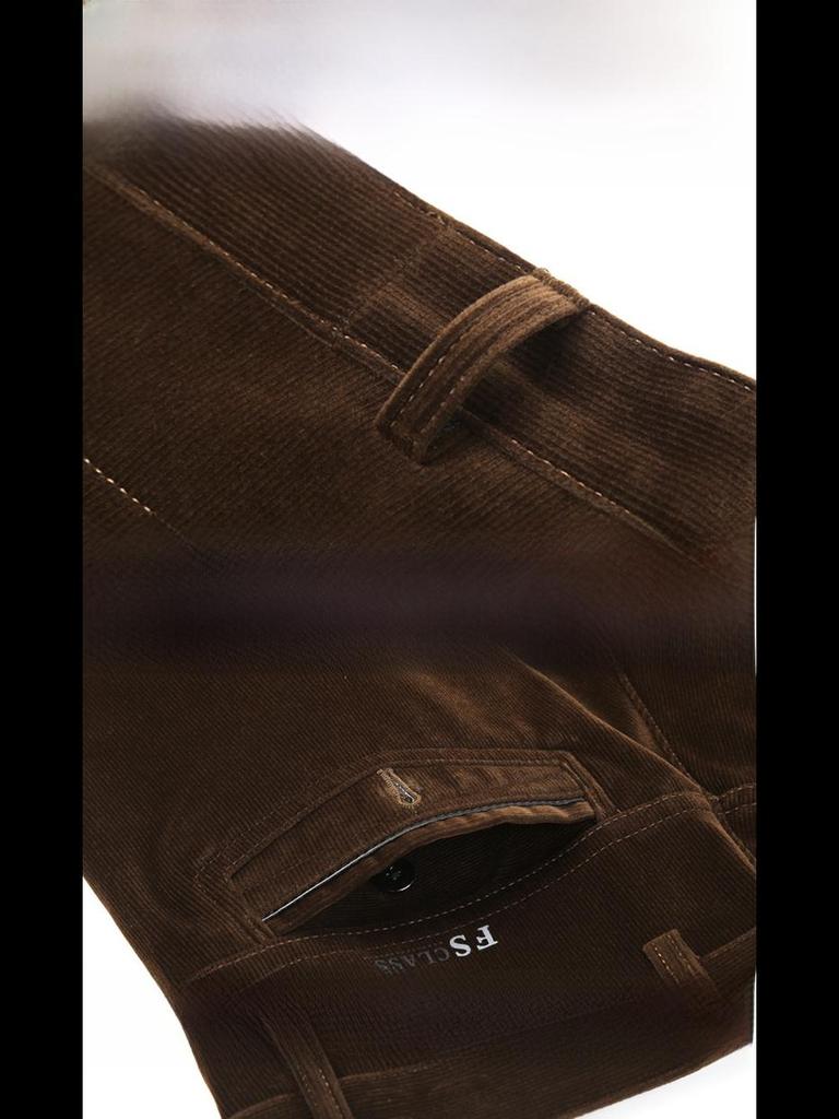 Мужские эластичные вельветовые брюки с высокой талией — повседневные прямые брюки на осень