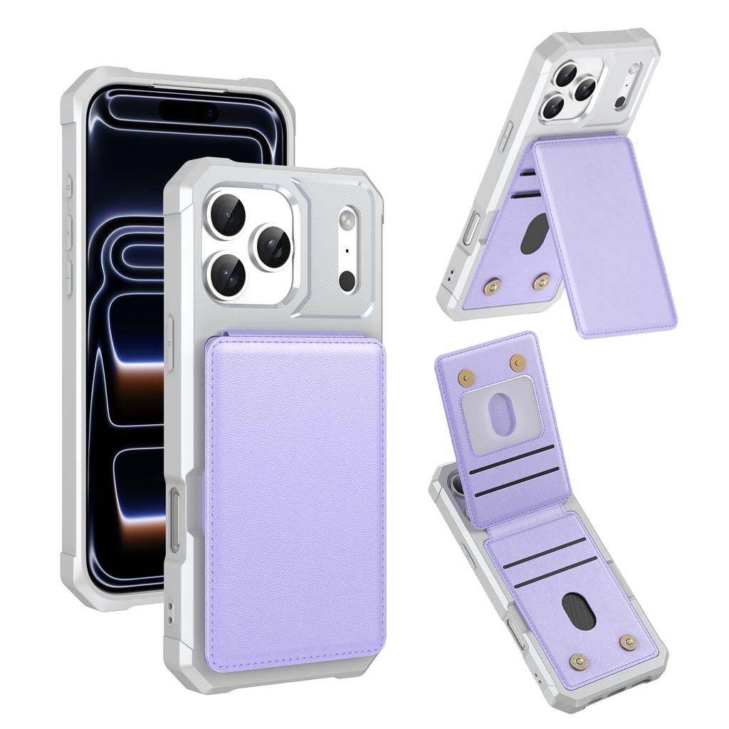 Кожаный кошелек Держатель для карт Чехол для телефона для IPhone Air 17 16 15 Plus 16 15 Pro Max с подставкой Держатель для телефона Стенд Жесткий чехол