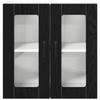 Wall Mounted Glass Cabinet LUCCA Black Oak 60 x 31 x 60 cm