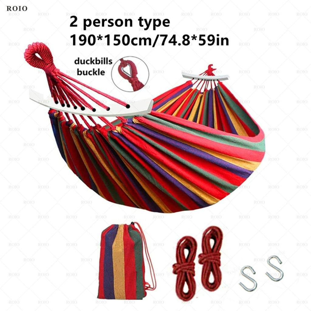 Гамак для кемпинга, утолщенный прочный тканевый холст, одиночные гамаки, дорожное кресло-качели, подвесная кровать, двойной уличный гамак с сумкой