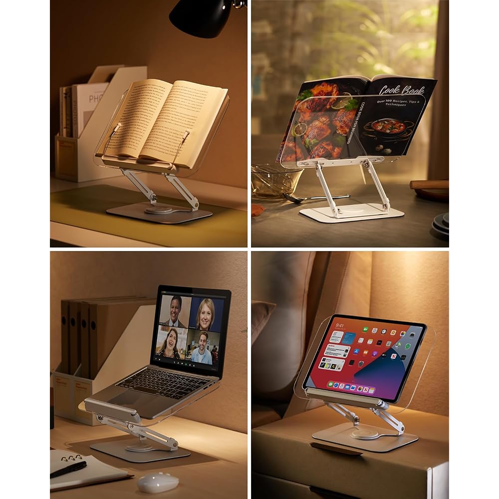 viozon Acrylic Book Stand, Reading Stand, Cookbook Holder, Writing Stand, Book Rack, Height and