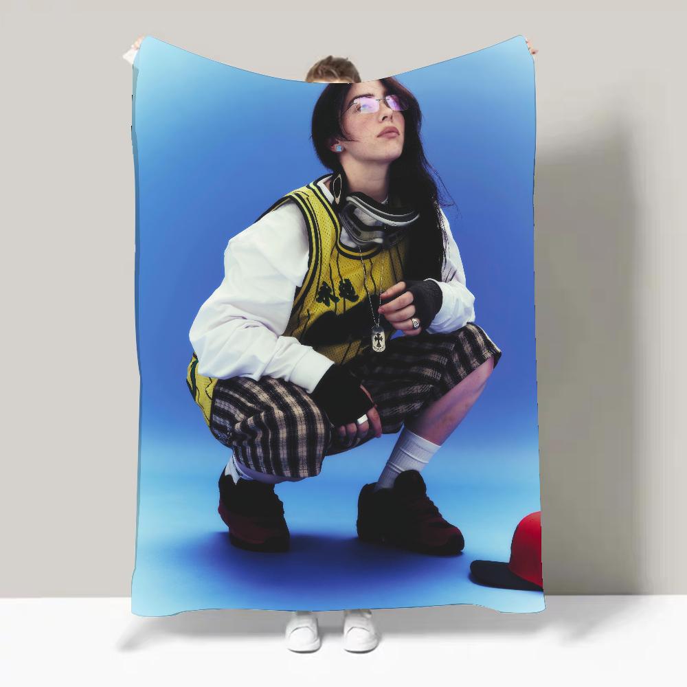Singer B-Billie-Girl E-eilish Blanket Design Lightweight For Dorms, Naps, Living Room, Office,Sofa,All-Season