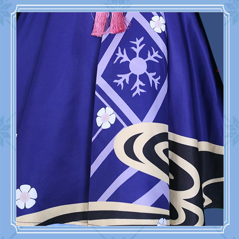 Камисато Аяка Косплей Костюм Игра Косплей Платье Парик Вентилятор Полный Комплект для Женщин Костюмы на Хэллоуин Одежда