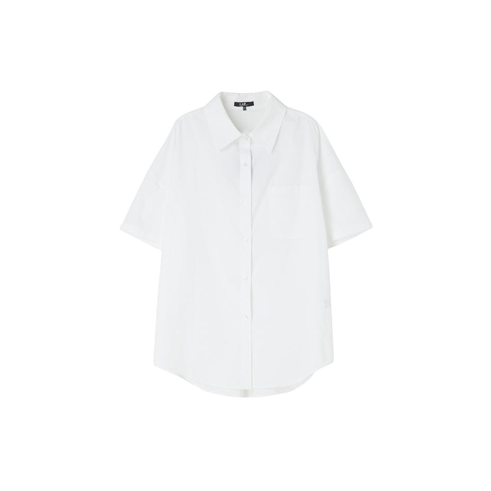 LAP Oversized Cotton Short Sleeve Shirt Ar2Wb680