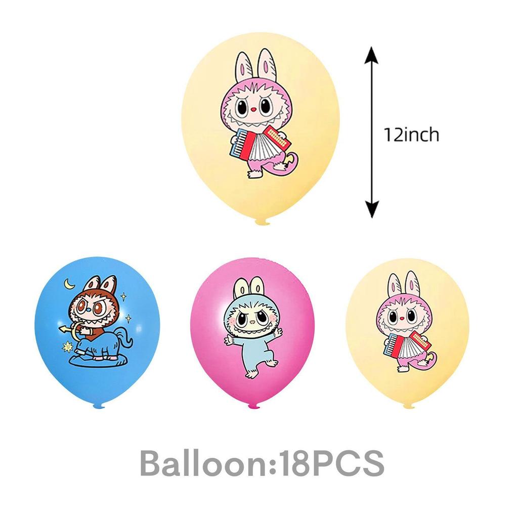 Labubu Tableware, Cartoon Party Tableware, Children's Birthday Decorations, Disposable Tablecloths, Birthday Arrangements